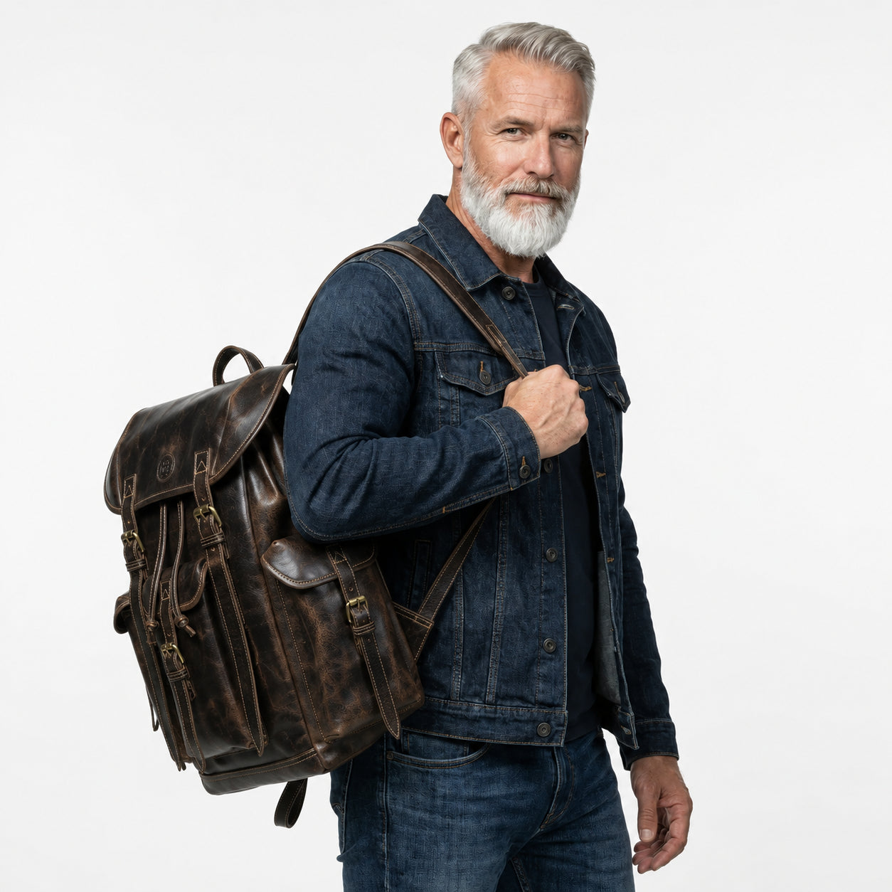 Outlander Vintage Buffalo Leather Backpack – Dark Coffee