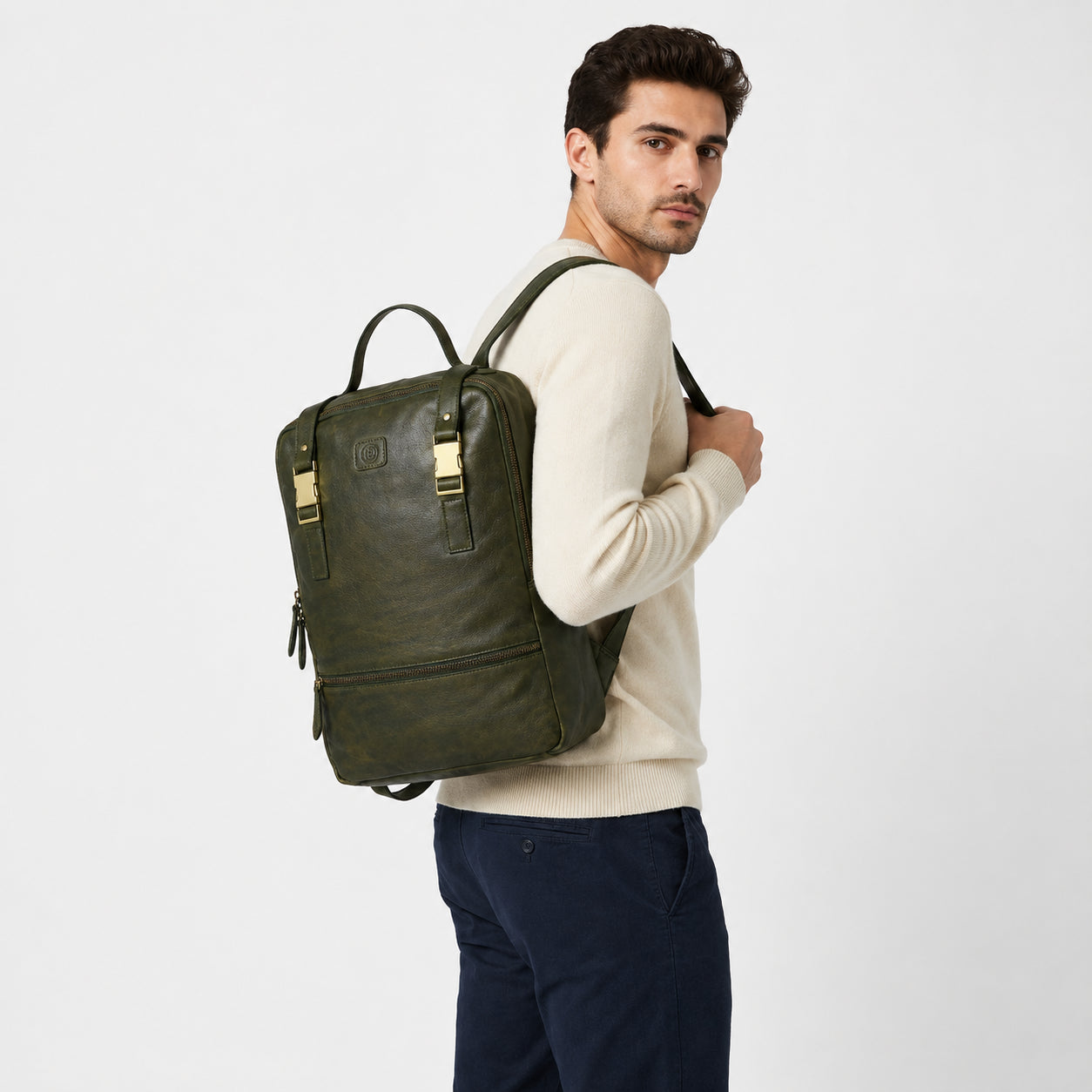 Oakridge Leather Backpack – Forest Green