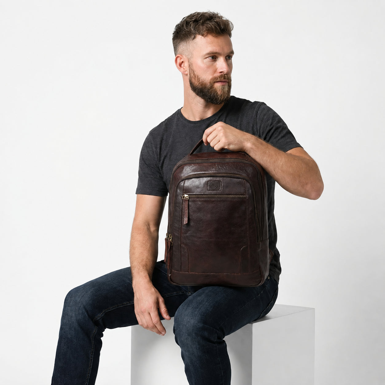 Hestern Trailmark Leather Backpack – Auburn Brown
