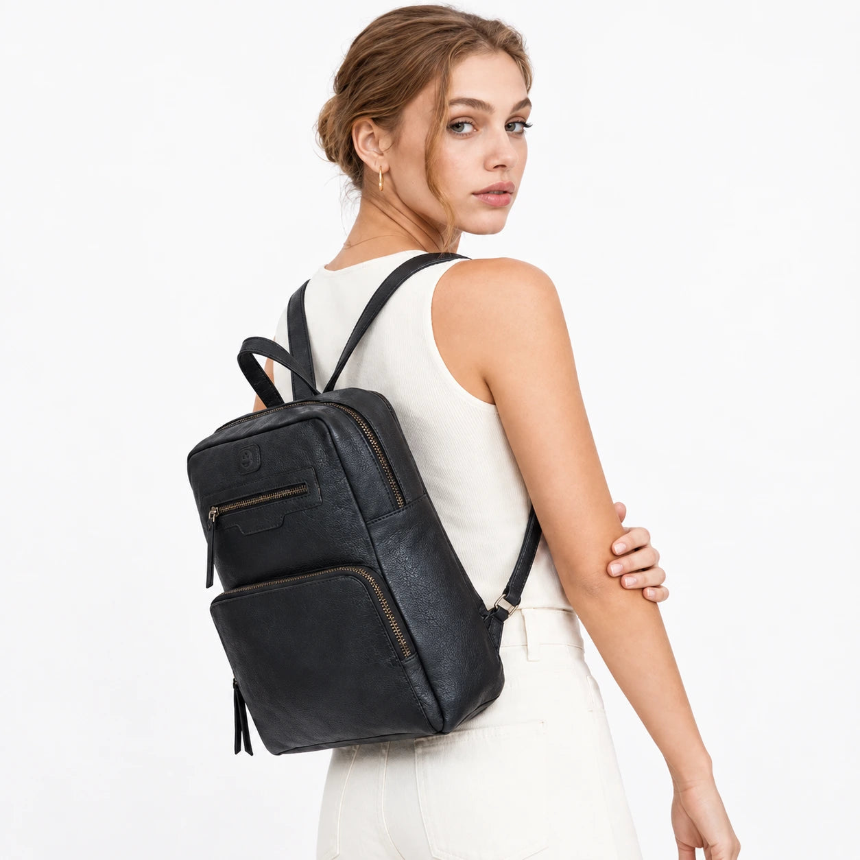 Urbancrest Leather Backpack – Black