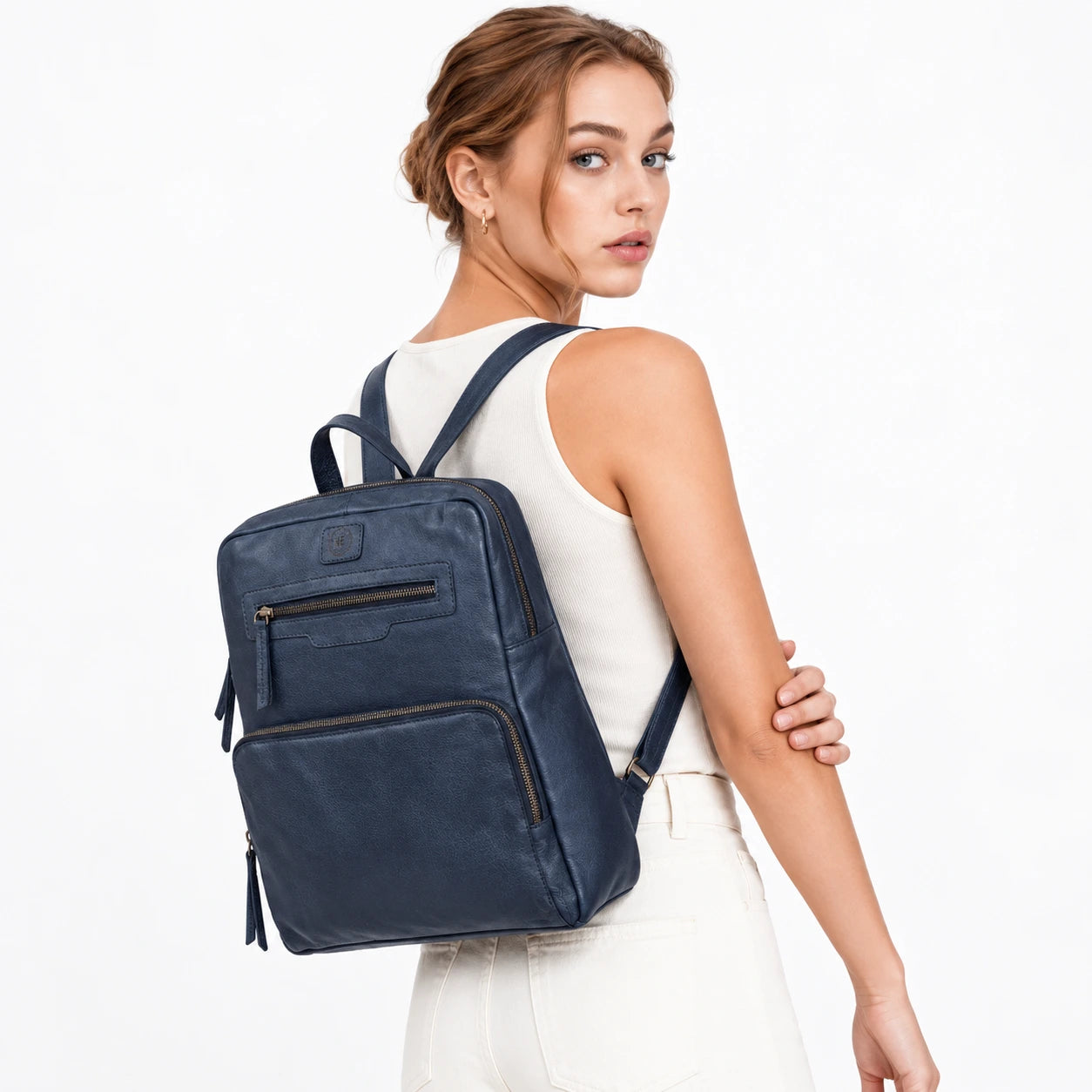 Urbancrest Leather Backpack – Cobalt Blue