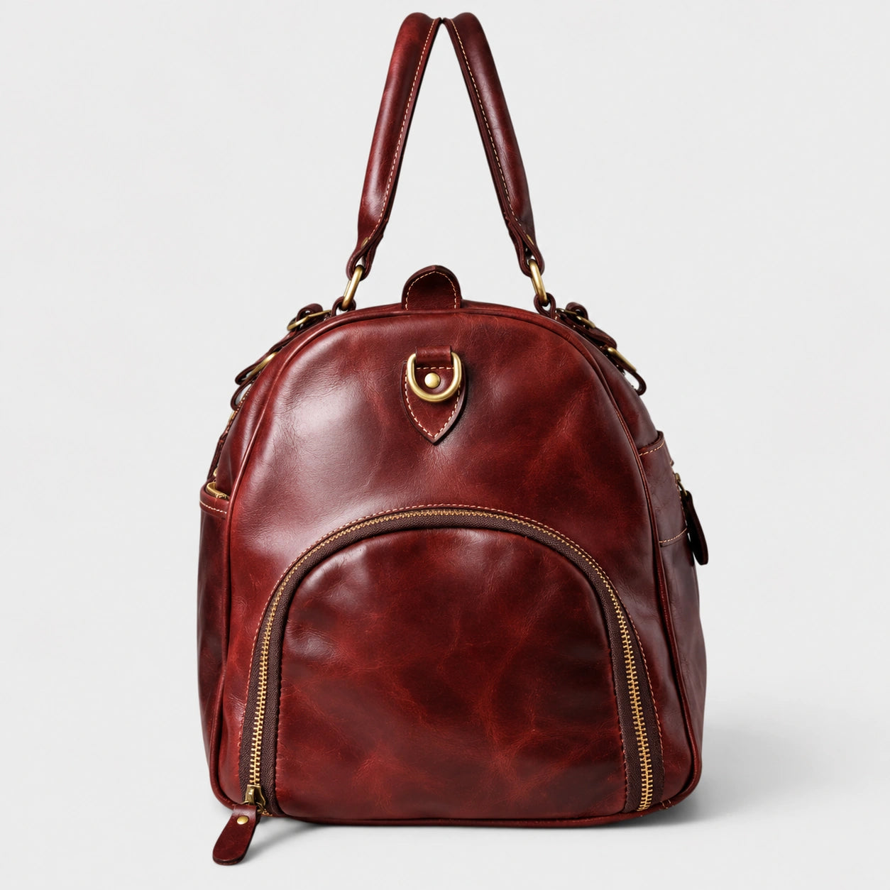 The Odyssey Leather Travel Duffle - Crimson Red