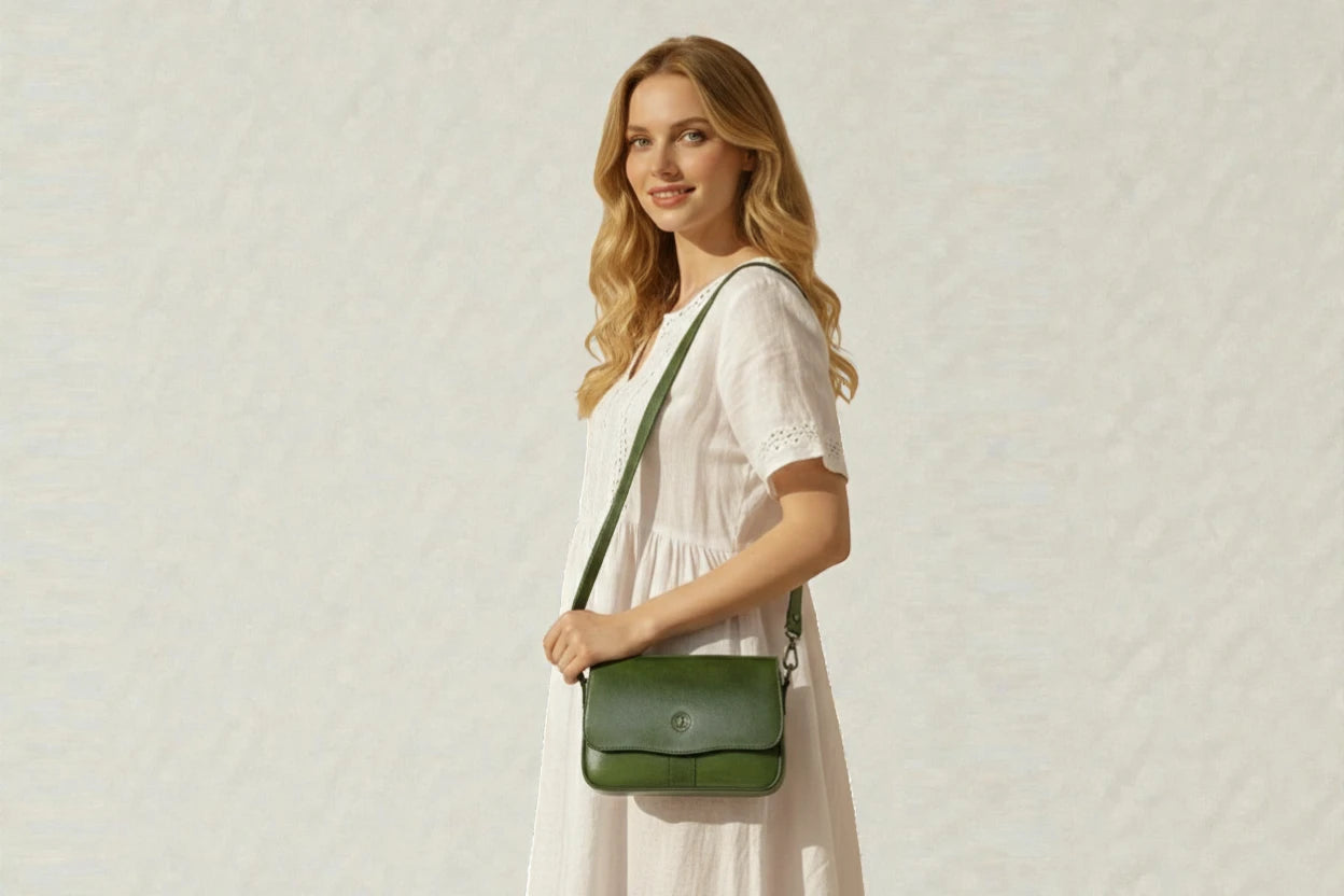 Midnight Opulence Satchel Bag - Olive Colour