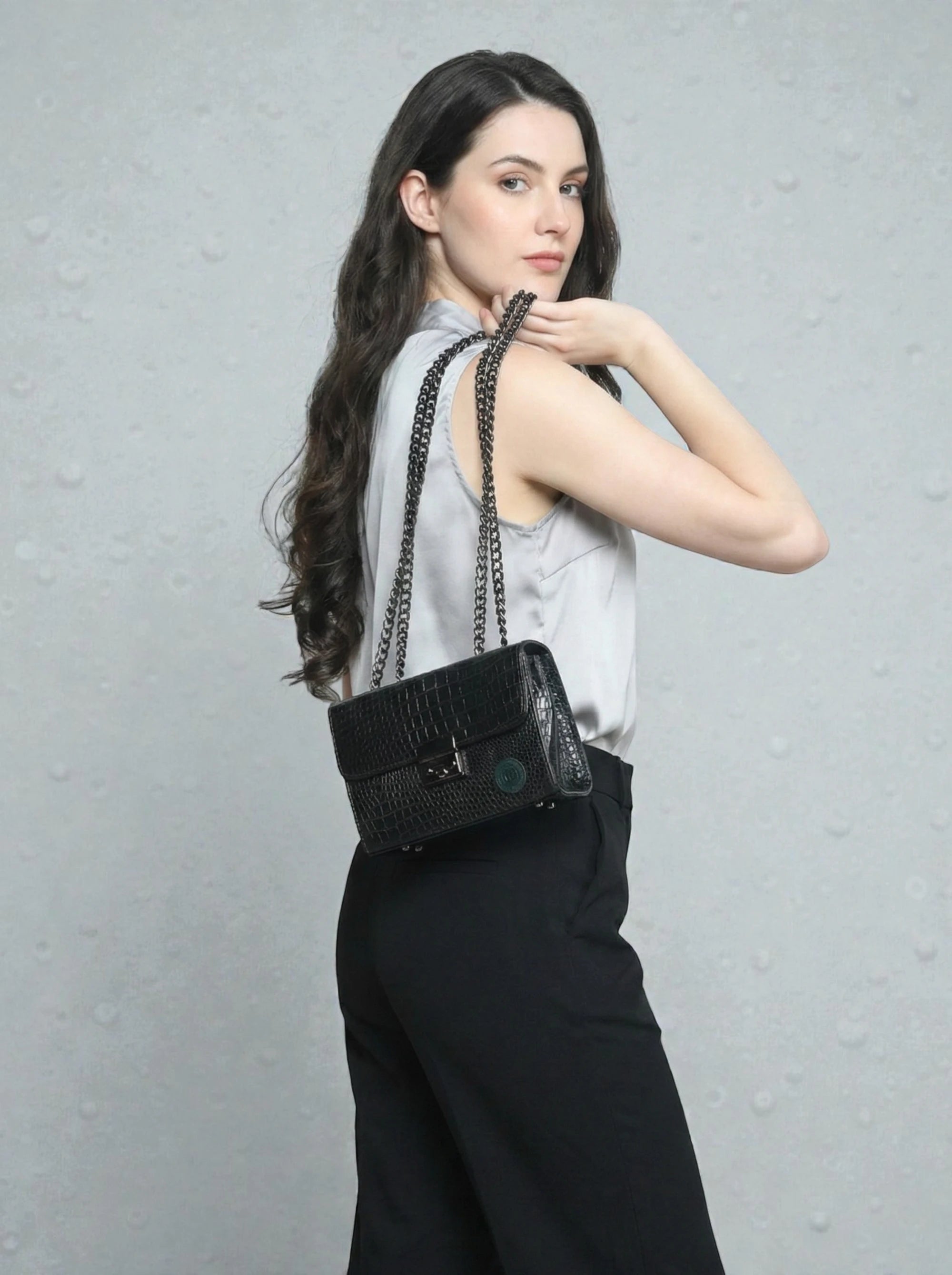 Obsidian Executive Leather Sling Bag - Rich Green