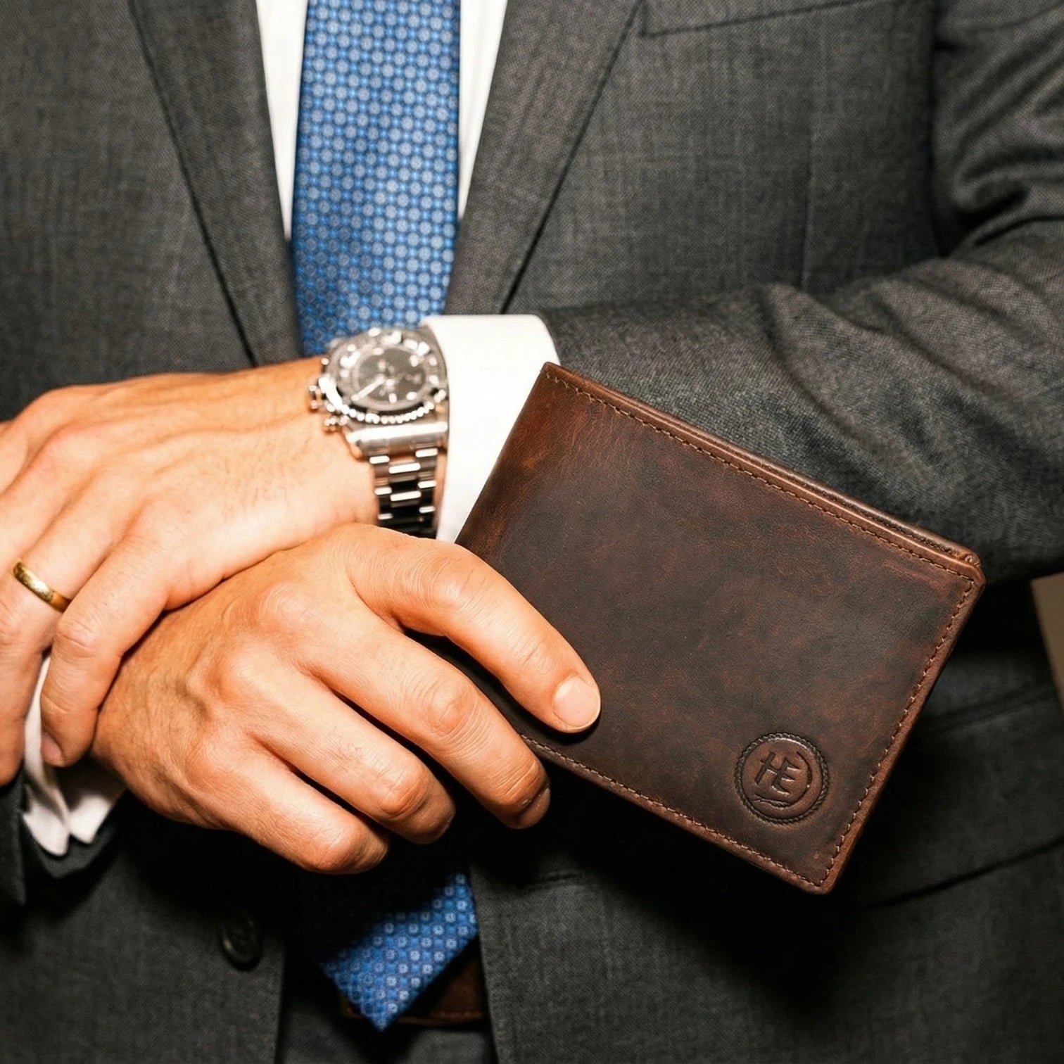 Timeless Leather Wallet | Handcrafted RFID-Blocking Bifold -Espresso brown