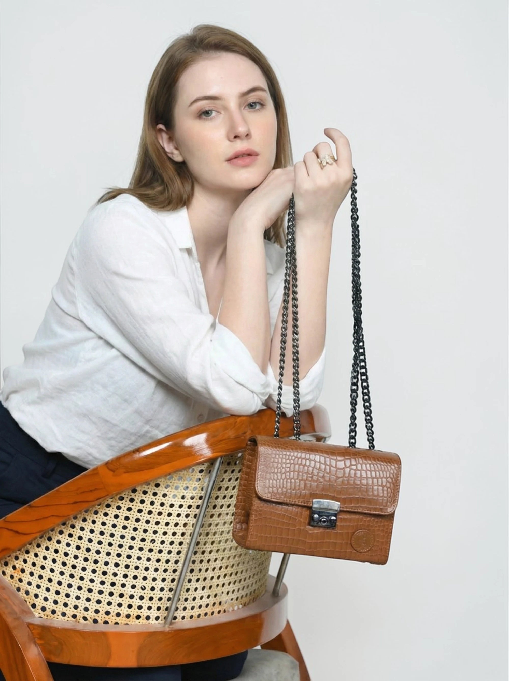Obsidian Executive Leather Sling Bag - tan Colour