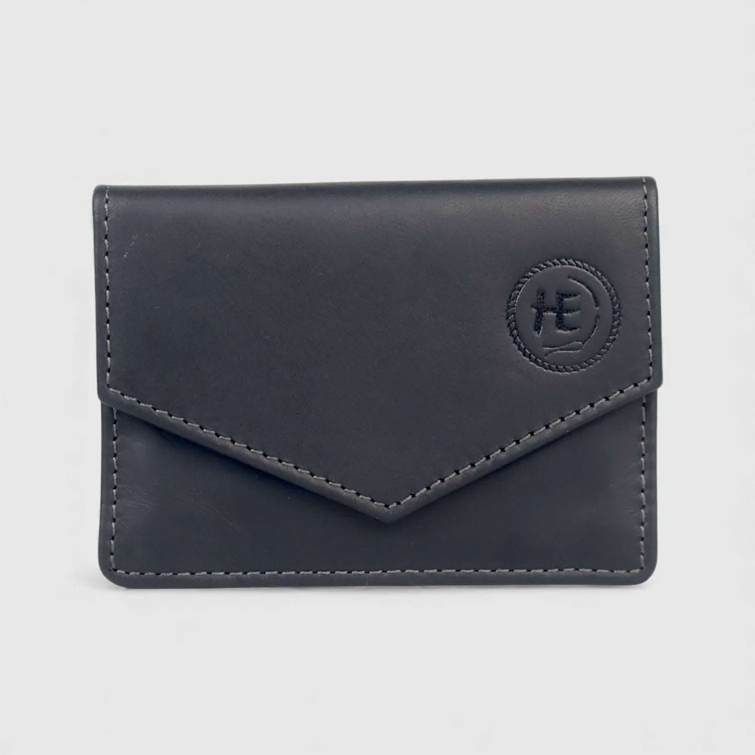 Emerald Regency Compact Vintage Leather Card Wallet - Black Colour (Gift)