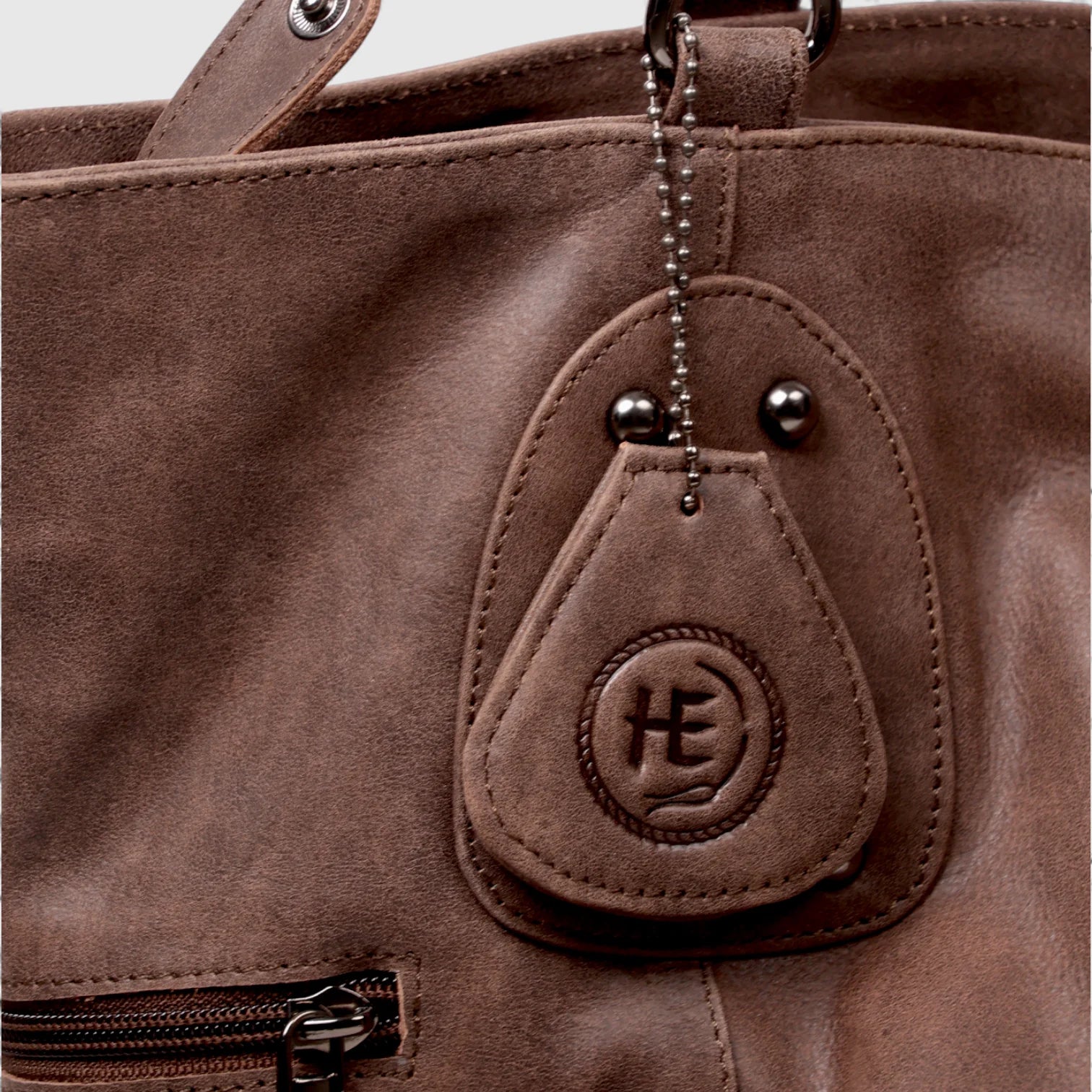 Monarch Luxe Suede Leather Convertible Tote Handbag – Coffee Brown