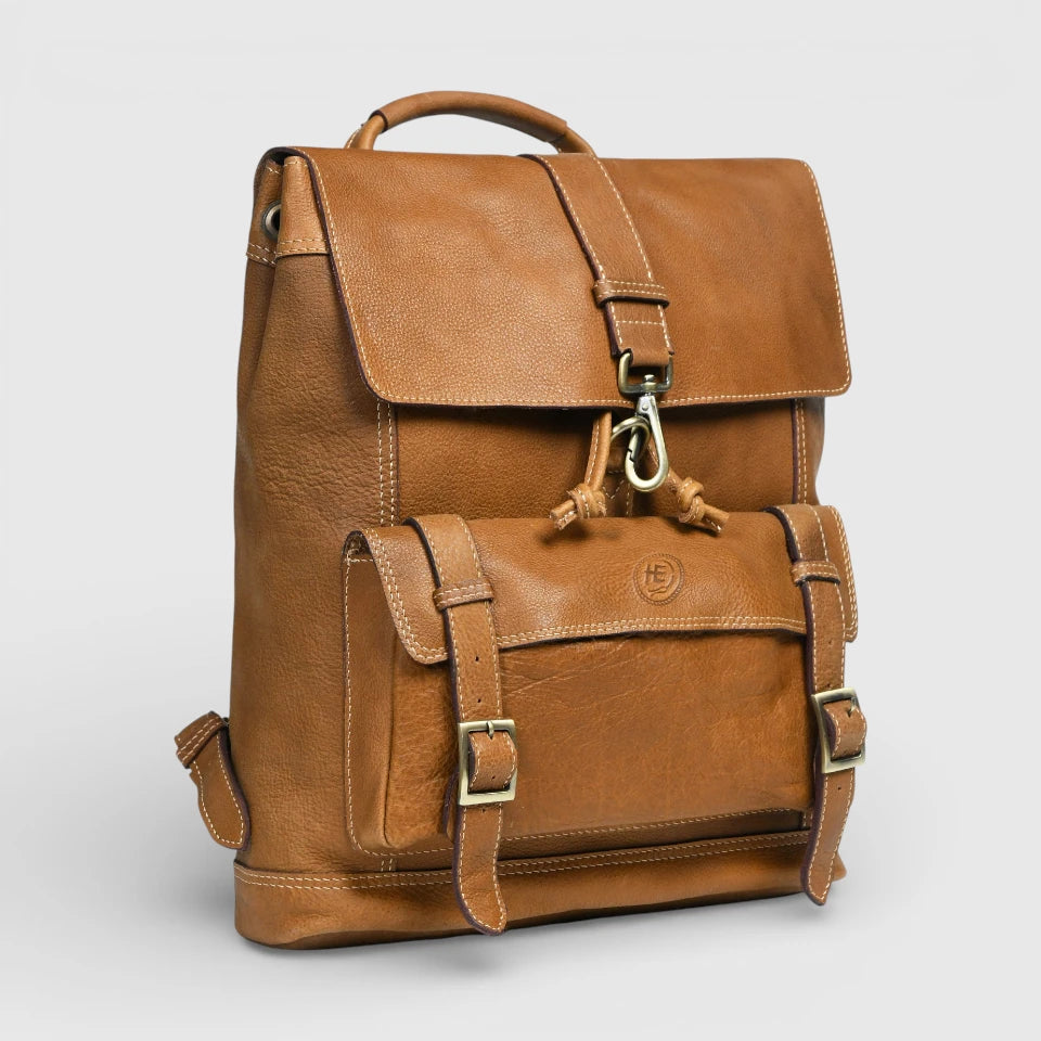 Heritage Explorer Vintage Leather Backpack – Multi-Pocket Travel & Work Backpack| Tan colour
