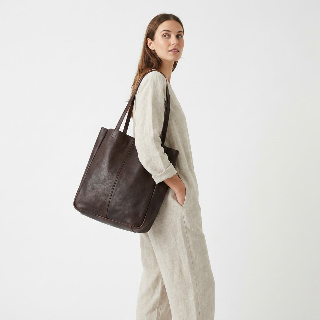 Hestern Midnight Classic Women’s Leather Tote - Expresso Brown