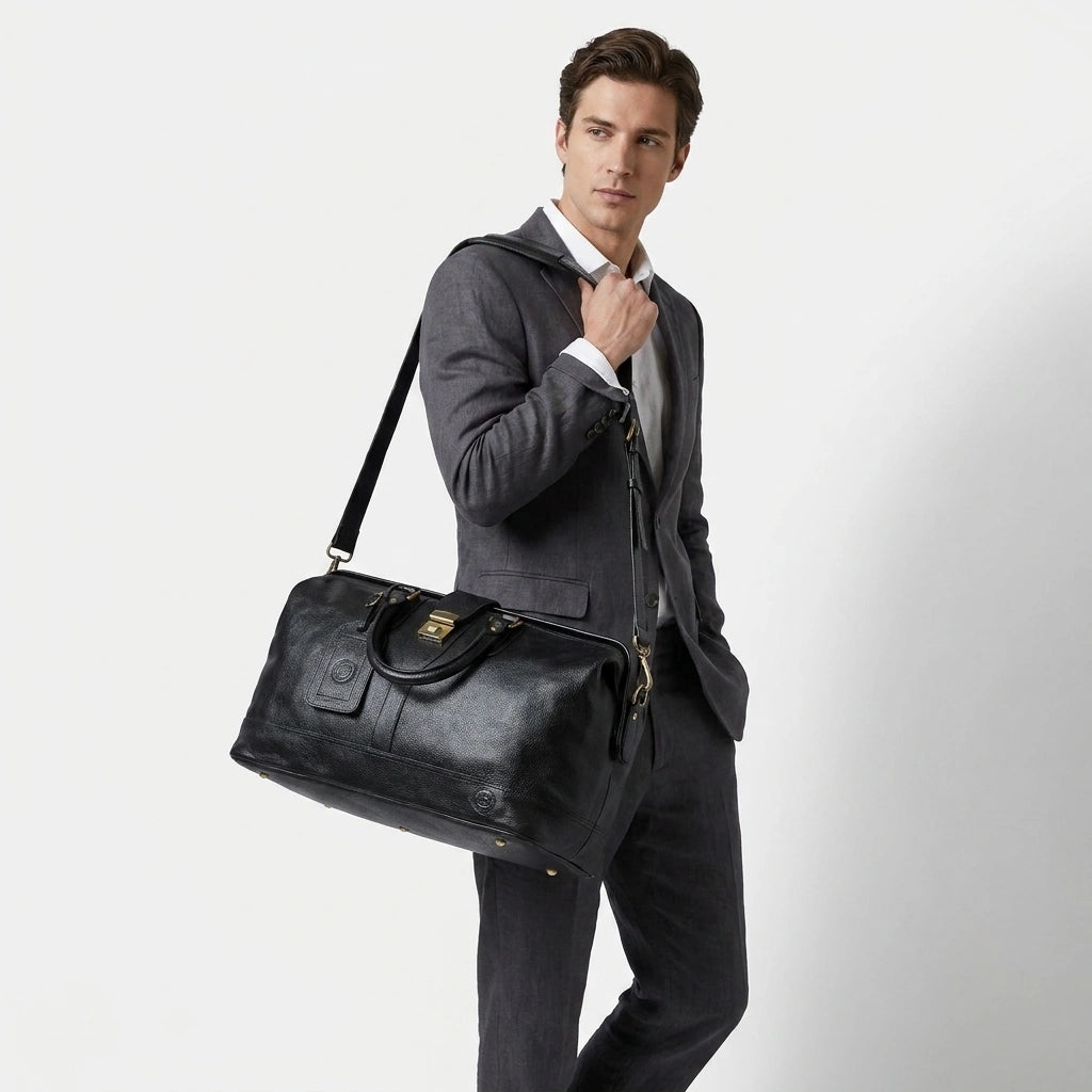 Maverick Weekender Duffle Bag - Black color