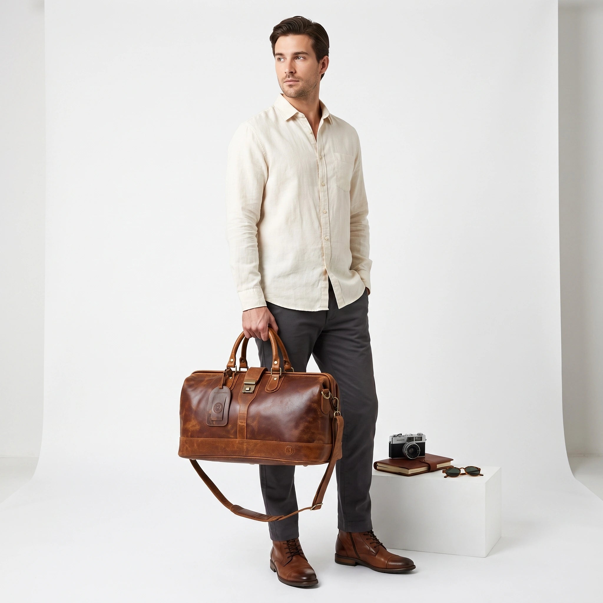 Maverick Weekender Duffle Bag - Tan Color