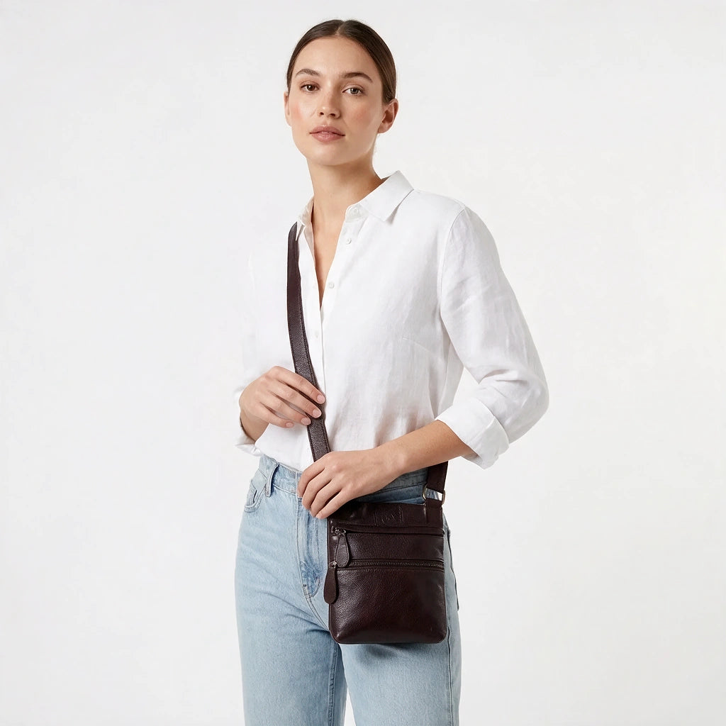 Vintage Terra Crossbody Bag - Expresso brown