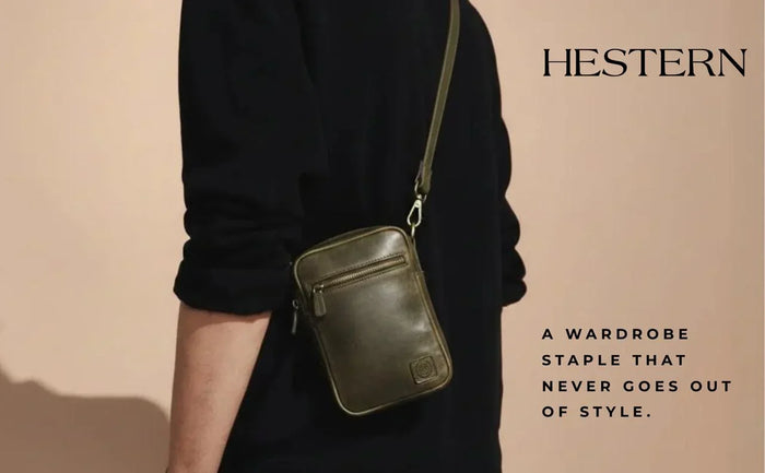 OxBlood Trail Leather Sling Bag - Olive Colour